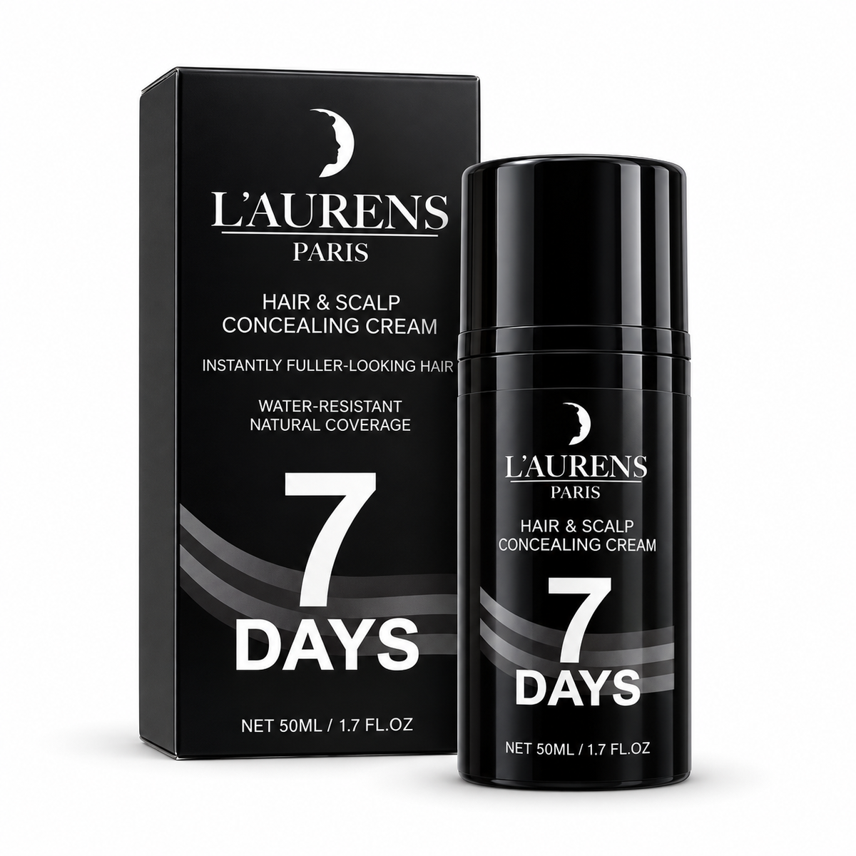 L'aurens Paris קרם להסוואת קרחת — בקבוק ואריזה